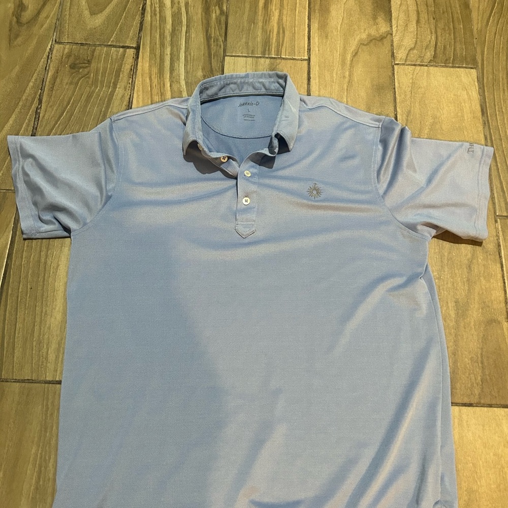 Johnnie O Polo Shirt Mens Large Blue Golfer Short Sleeve Golfing Outdoors Casual